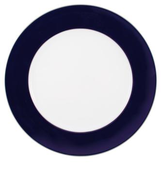 Assiette de présentation bleu de four avec filet platine - Raynaud